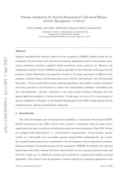 Domain Adaptation for Inertial Measurement Unit-based Human Activity
  Recognition: A Survey