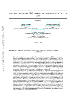An embedding for EEG signals learned using a triplet loss