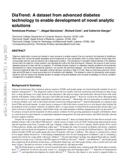 DiaTrend: A dataset from advanced diabetes technology to enable
  development of novel analytic solutions