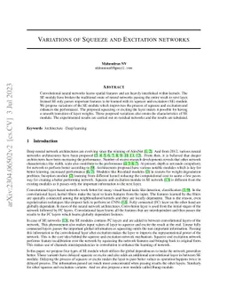 Variations of Squeeze and Excitation networks