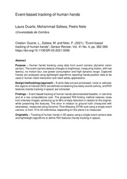 Event-based tracking of human hands