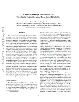 Transfer Knowledge from Head to Tail: Uncertainty Calibration under
  Long-tailed Distribution