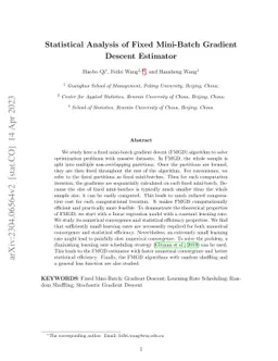 Statistical Analysis of Fixed Mini-Batch Gradient Descent Estimator