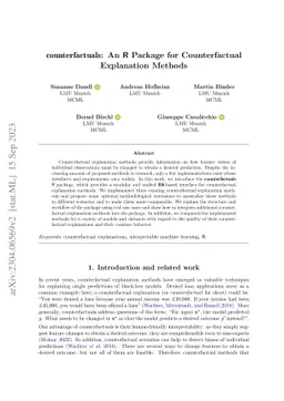 counterfactuals: An R Package for Counterfactual Explanation Methods