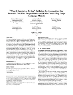 "What It Wants Me To Say": Bridging the Abstraction Gap Between End-User
  Programmers and Code-Generating Large Language Models