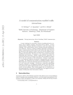 A model of communication-enabled traffic interactions