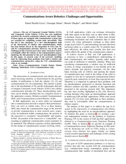 Communications-Aware Robotics: Challenges and Opportunities