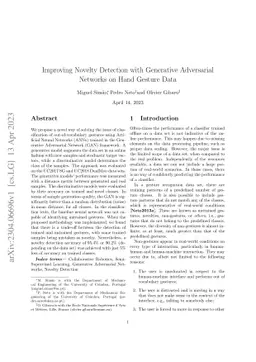 Improving novelty detection with generative adversarial networks on hand
  gesture data