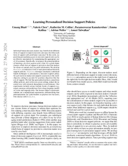 Learning Personalized Decision Support Policies