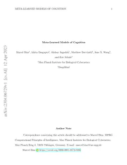 Meta-Learned Models of Cognition