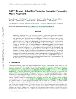 RAFT: Reward rAnked FineTuning for Generative Foundation Model Alignment