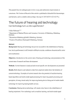 The future of hearing aid technology