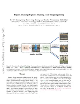 Inpaint Anything: Segment Anything Meets Image Inpainting