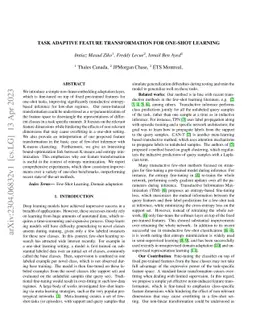 Task Adaptive Feature Transformation for One-Shot Learning