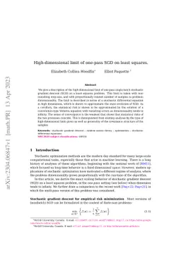 High-dimensional limit of one-pass SGD on least squares