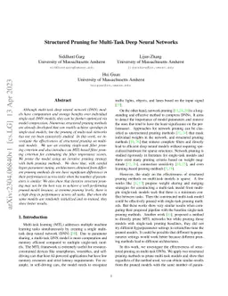 Structured Pruning for Multi-Task Deep Neural Networks