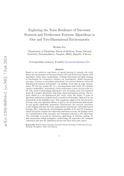 Exploring the Noise Resilience of Successor Features and Predecessor
  Features Algorithms in One and Two-Dimensional Environments
