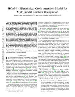 HCAM -- Hierarchical Cross Attention Model for Multi-modal Emotion
  Recognition