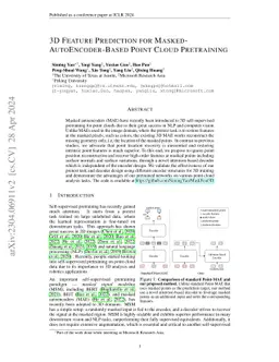3D Feature Prediction for Masked-AutoEncoder-Based Point Cloud
  Pretraining