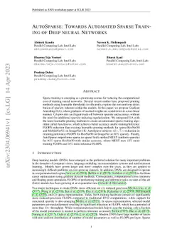 AUTOSPARSE: Towards Automated Sparse Training of Deep Neural Networks