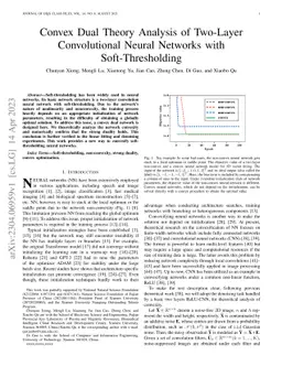Convex Dual Theory Analysis of Two-Layer Convolutional Neural Networks
  with Soft-Thresholding
