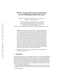 $\text{H}^2\text{TNE}$: Temporal Heterogeneous Information Network
  Embedding in Hyperbolic Spaces