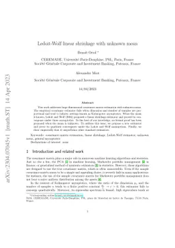 Ledoit-Wolf linear shrinkage with unknown mean