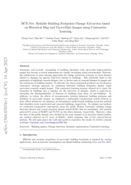 BCE-Net: Reliable Building Footprints Change Extraction based on
  Historical Map and Up-to-Date Images using Contrastive Learning