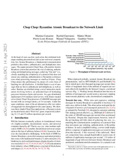 Chop Chop: Byzantine Atomic Broadcast to the Network Limit