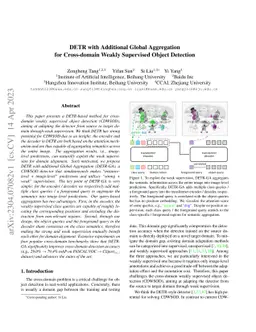 DETR with Additional Global Aggregation for Cross-domain Weakly
  Supervised Object Detection