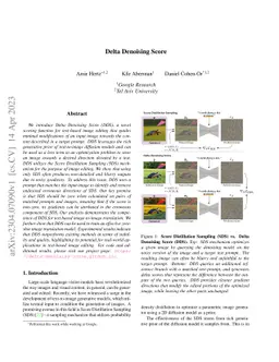 Delta Denoising Score
