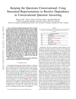 Keeping the Questions Conversational: Using Structured Representations
  to Resolve Dependency in Conversational Question Answering