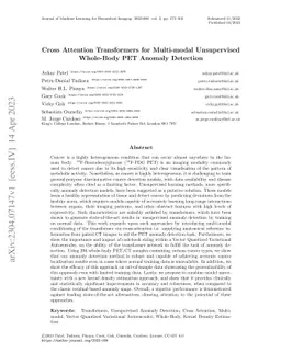 Cross Attention Transformers for Multi-modal Unsupervised Whole-Body PET
  Anomaly Detection