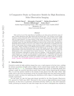A Comparative Study on Generative Models for High Resolution Solar
  Observation Imaging
