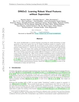 DINOv2: Learning Robust Visual Features without Supervision