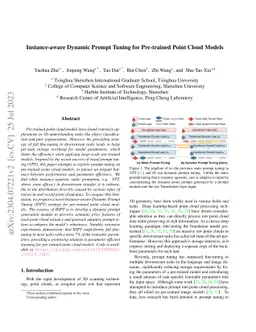 Instance-aware Dynamic Prompt Tuning for Pre-trained Point Cloud Models