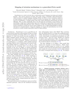 Mapping of attention mechanisms to a generalized Potts model
