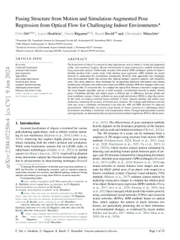 Fusing Structure from Motion and Simulation-Augmented Pose Regression
  from Optical Flow for Challenging Indoor Environments