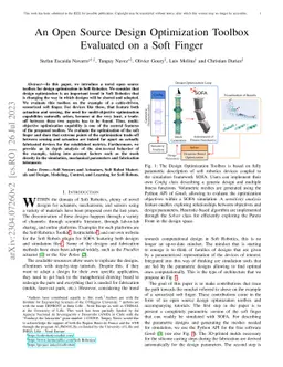 An Open Source Design Optimization Toolbox Evaluated on a Soft Finger
