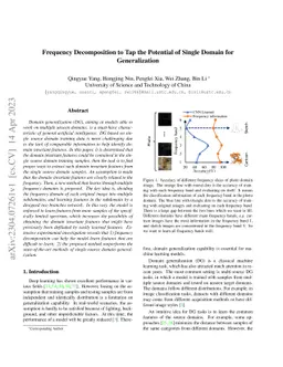 Frequency Decomposition to Tap the Potential of Single Domain for
  Generalization