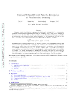 Minimax-Optimal Reward-Agnostic Exploration in Reinforcement Learning