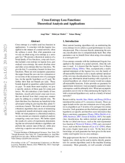 Cross-Entropy Loss Functions: Theoretical Analysis and Applications