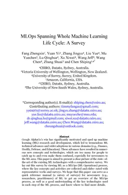 MLOps Spanning Whole Machine Learning Life Cycle: A Survey