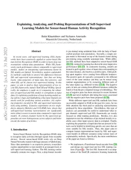 Explaining, Analyzing, and Probing Representations of Self-Supervised
  Learning Models for Sensor-based Human Activity Recognition