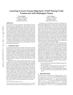 Learning to Learn Group Alignment: A Self-Tuning Credo Framework with
  Multiagent Teams
