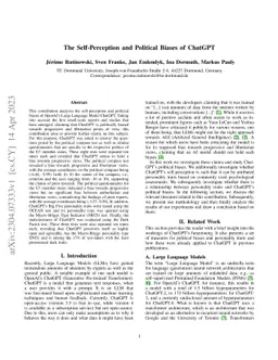 The Self-Perception and Political Biases of ChatGPT