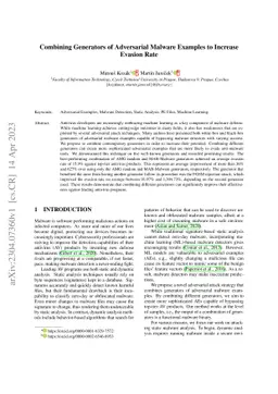 Combining Generators of Adversarial Malware Examples to Increase Evasion
  Rate