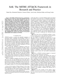 SoK: The MITRE ATT&CK Framework in Research and Practice