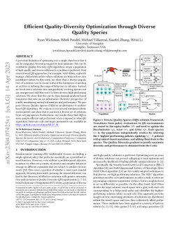 Efficient Quality-Diversity Optimization through Diverse Quality Species