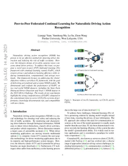 Peer-to-Peer Federated Continual Learning for Naturalistic Driving
  Action Recognition